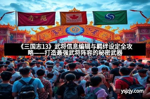 《三国志13》武将信息编辑与羁绊设定全攻略——打造最强武将阵容的秘密武器